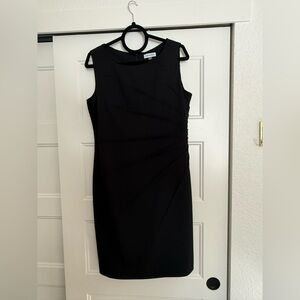 Calvin Klein Black Sleeveless Midi Sheath Dress